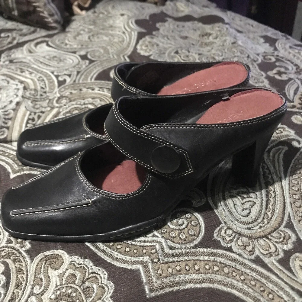 Aerosoles Sugar Snap Womens Mules Slip On Leather Black Size 5.5M Beautiful